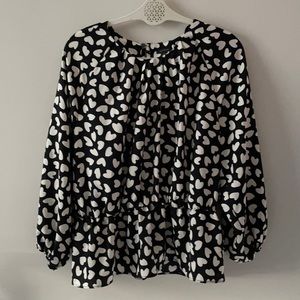 Ann Taylor Heart Design 3/4th Sleeved Blouse.